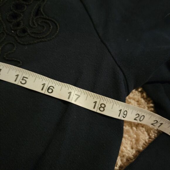 Madewell Sweater Size Large L Navy Blue Floral Cut Out Pullover - Picture 5 of 7